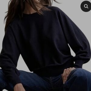 Banana Republic Telma Merino Wool Sweater Relaxed Long Sleeve Dolman Black XL